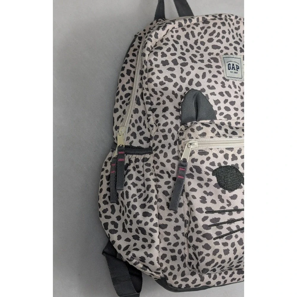 GAP Kids Cheetah Print Cat Face Junior Backpack Book Bag School‎ Bag Animal Ears